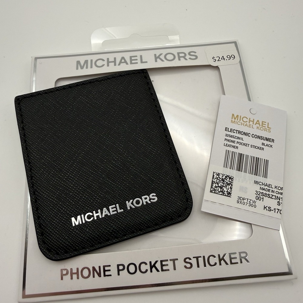 Michael Kors Phone Pocket Sticker with Adhesive Backing - Black